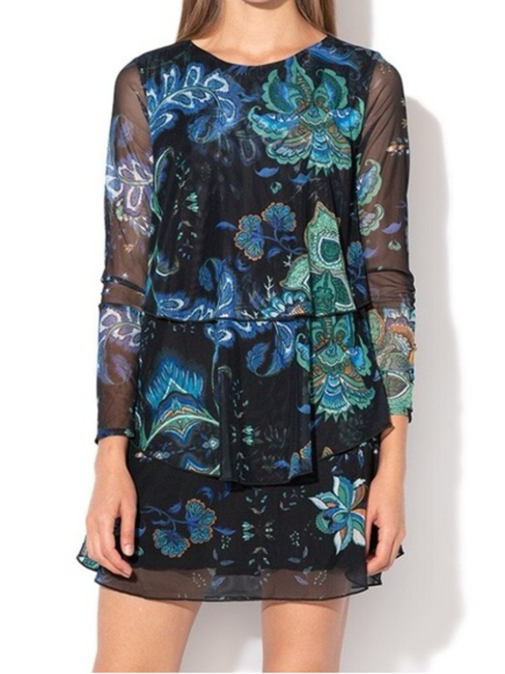 Desigual | Floral Layered Mesh Dress, M